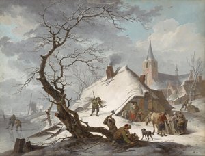 A Winter Scene by Hendrick de Meyer